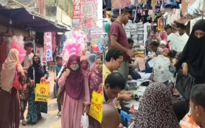 ঈদ সামনে, জয়পুরহাটে জমে উঠেছে কেনাকাটা—মার্কেটজুড়ে ক্রেতাদের ভিড়